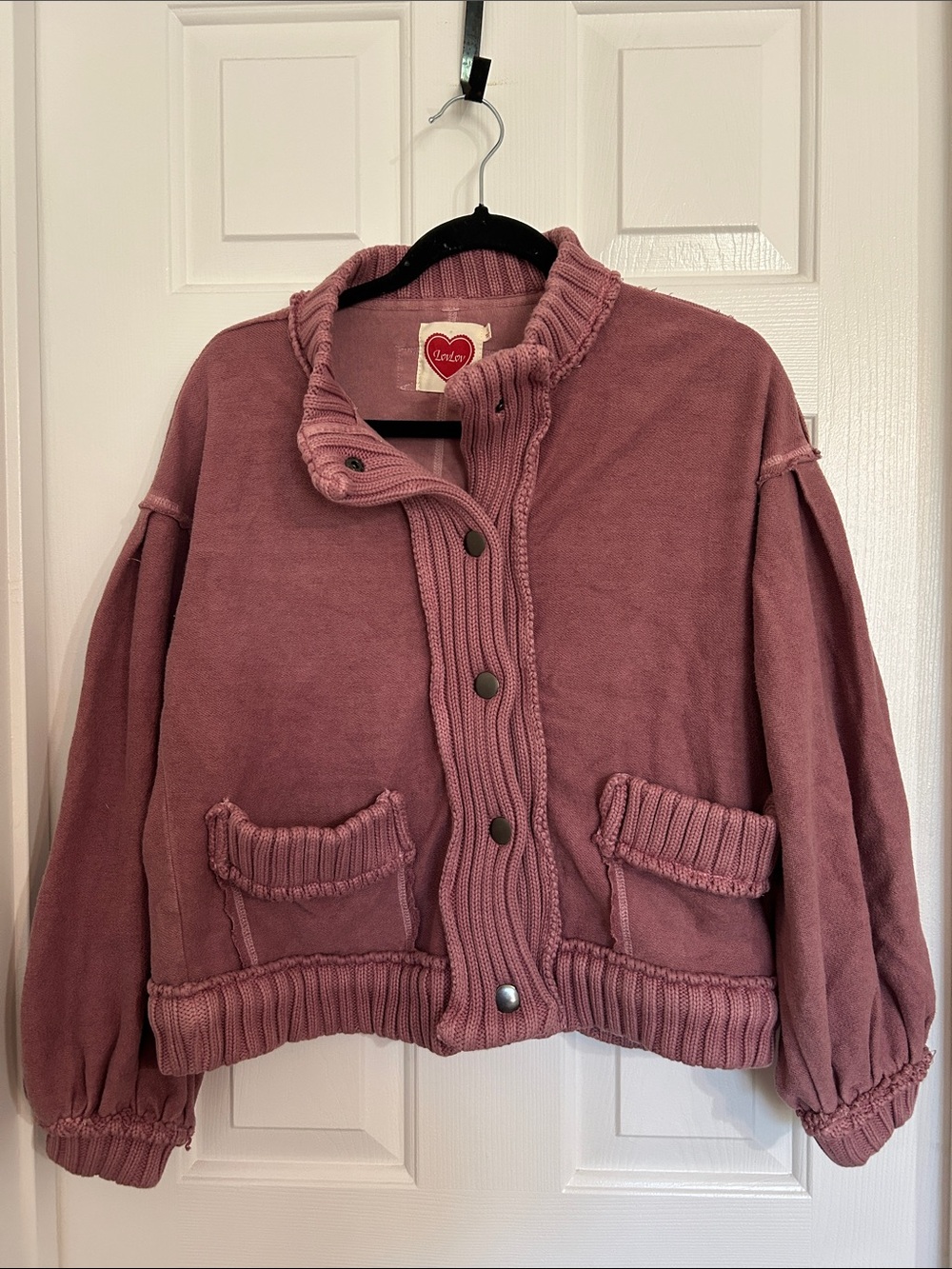 LovLov 100% Cotton Purple Knit Sweater with Heart Logo